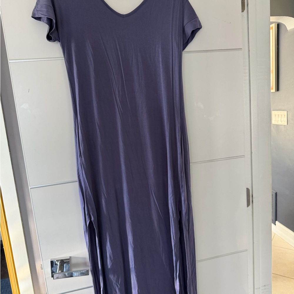 Purple V-Neck Maxi Dress